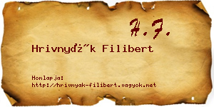 Hrivnyák Filibert névjegykártya